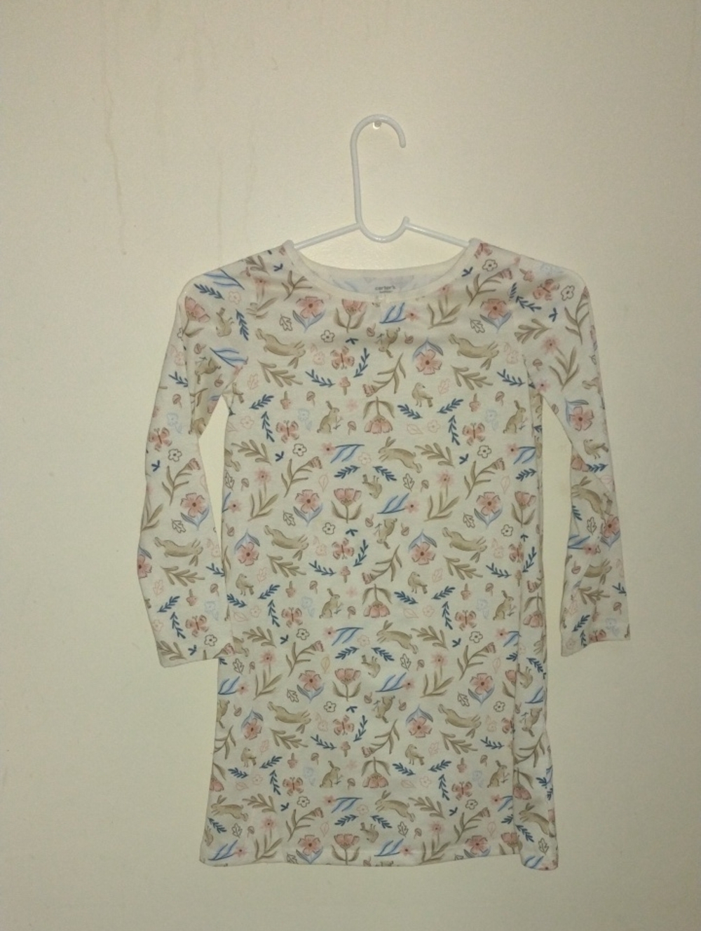 Kids Floral Long Nightgown - White/Pastel